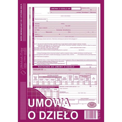 Druk MiP Umowa o Dzieło A4/40